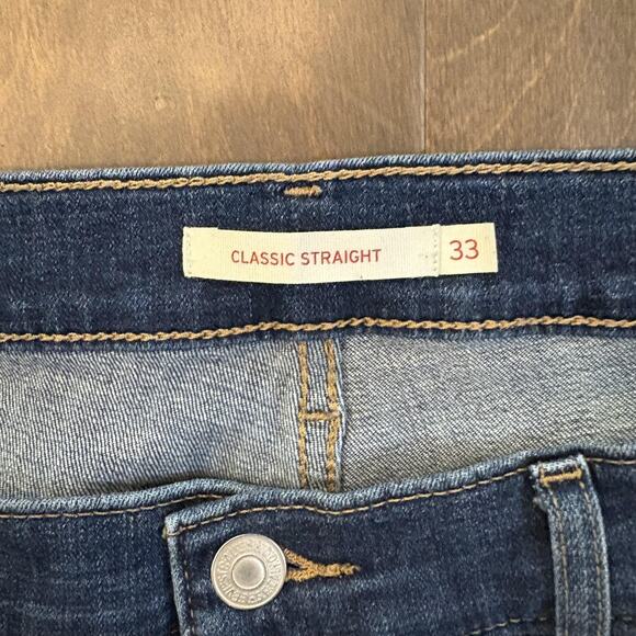 Levi's‎ Jeans Women 33x30 Blue Classic Straight Dark Wash Denim Stretch 5-Pocket - Picture 3 of 16